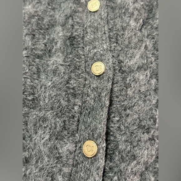 NEW Cult Gaia x Gap Cable Knit Cardigan - Grey, Size M Gold Buttons - Picture 8 of 10